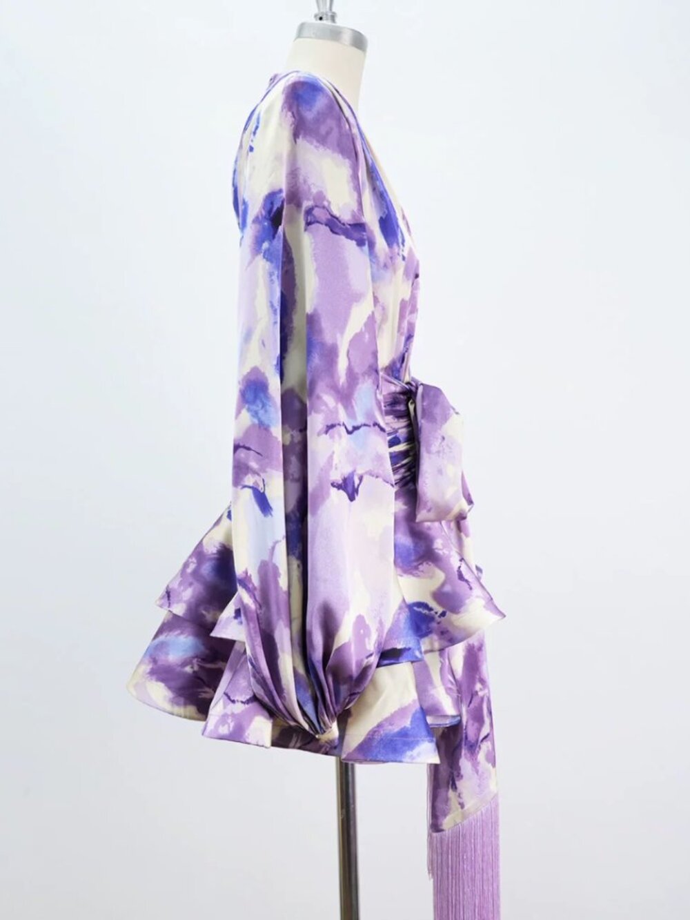 Bronx and Banco Wisteria Bedouin Coastal Mini Dress Purple Multi - Picture 7 of 9
